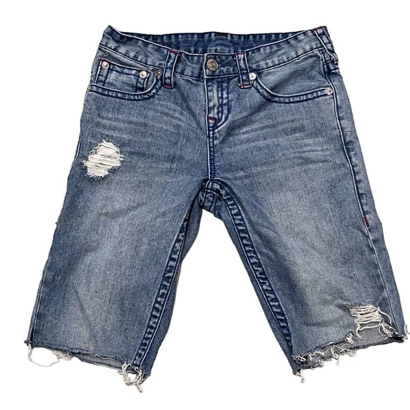 Girl’s True Religion Denim Cutoff Bermuda Shorts - Picture 1 of 7